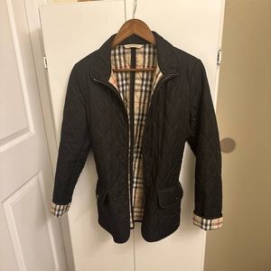 Burberry London quilted black check jacket size small